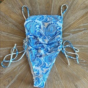 Blue Paisley bathing suit